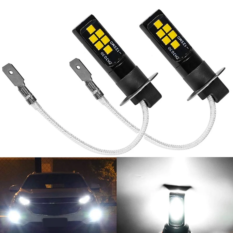 Светодиодная лампа Seabuy H3 12 В 12Smd чипсет 3030 светодиодная W5W 194 для противотуманных