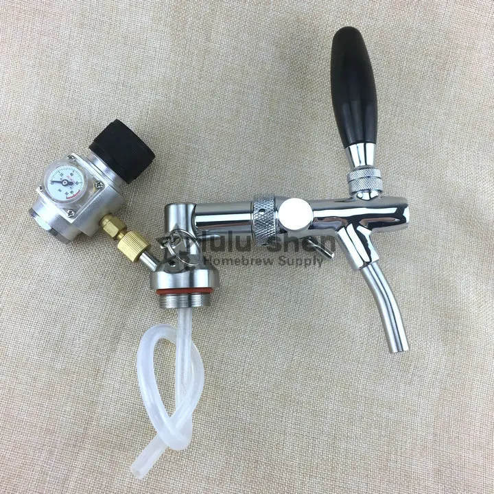 

Stainless Steel Mini Keg Tap Dispenser with adjustable beer tap and Regulator CO2 Charger Kit 0-90 PSI for beer bar