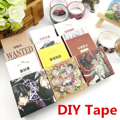 Anime NARUTO Akatsuki Uchiha Itachi Cosplay Props Kawaii 1.5cm*5m Adhesive Tape DIY Sticker Painting Tape Label Masking Tape New