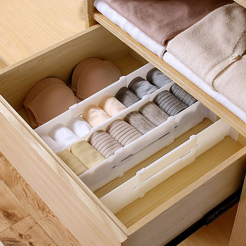 

Retractable Adjustable Storage Rack Stretch Plastic Drawer Divider Organizer Partition Board Multi-Purpose Diy Home OFFice