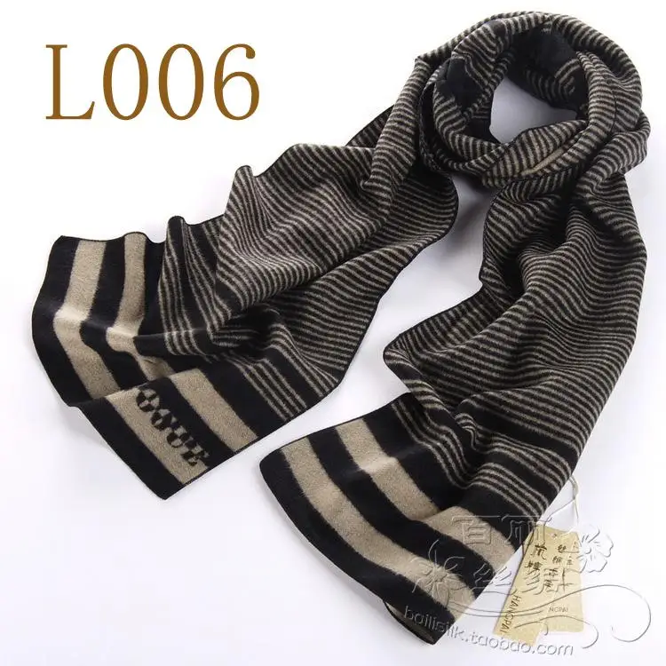 Silk warm and delicate 8 mulberry silk men's scarf to warm up and down black and white grey 005 male scarf