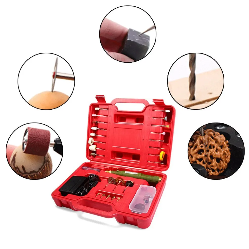 

WL-800 Mini Electric Drill Multifunction Grinder Set Power Adapter Micro-drilling Tool Kit with Carry Case