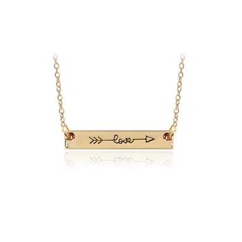 

10 Alloy Arrow Through Heart Short Chain Necklace Ingenious Lovers Arrow English alphabet LOVE Letters Pendants Necklace Jewelry