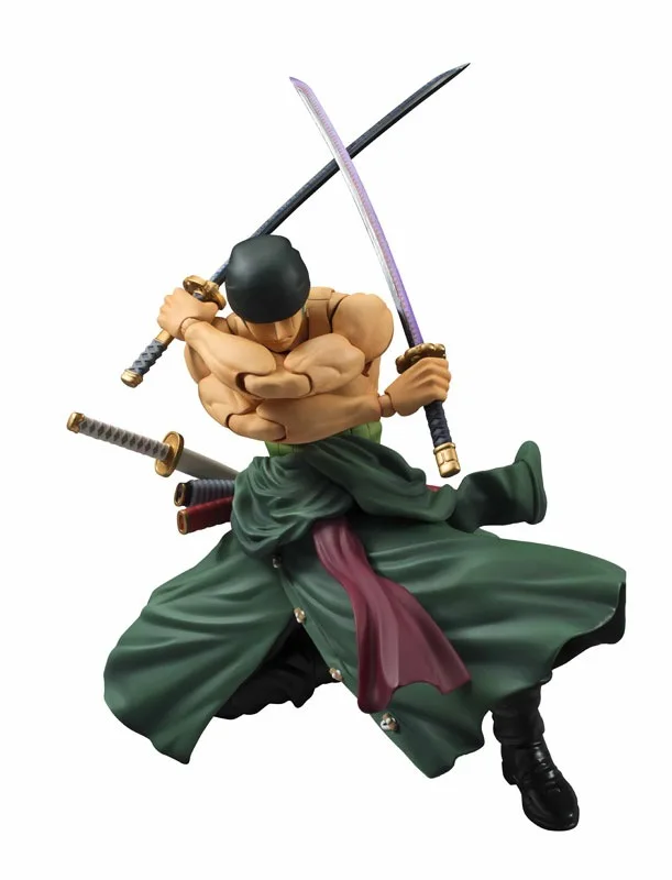 QWEIAS One Piece Roronoa Zoro Action Figure Anime Statues Action Character Model Toy Dolls Desktop Decorations Collectibles Home Car Dashboard Gift Games Cool Green-18CM