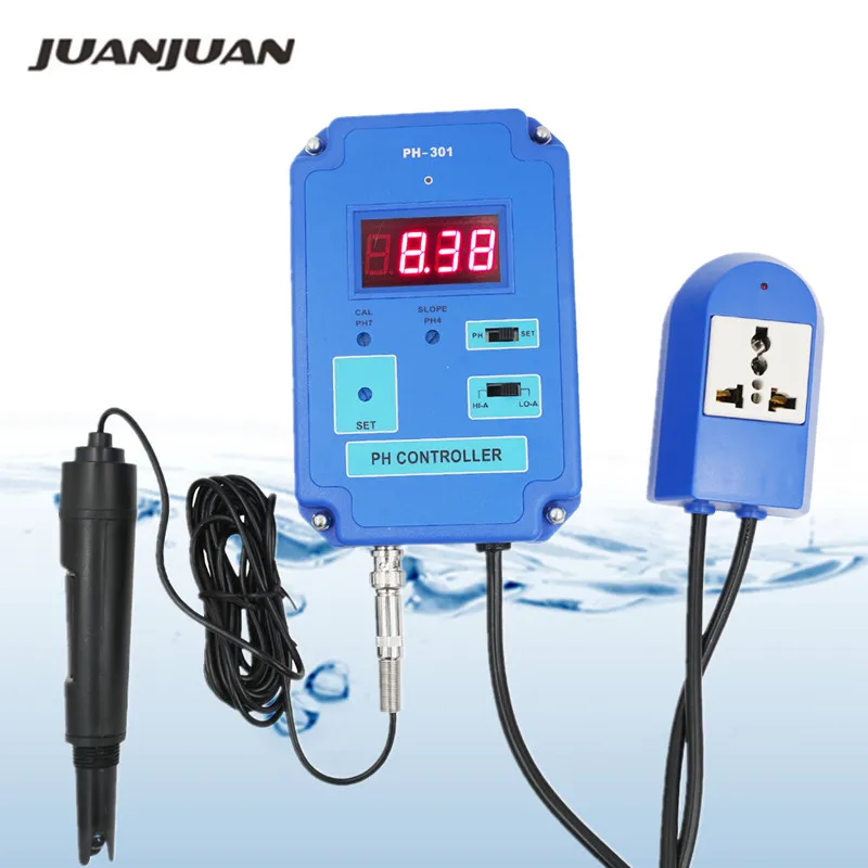 

PH-301 Digital pH Controller Meter Tester with Optional HI/LO Action 0.00~14.00pH Range Replaceable BNC Electrode CO2 Solution