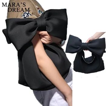 

Mara's Dream 2018 Winter New Ladies Bucket bag Quality Canvas Women's Handbag Big Bow Chain Shoulder Messenger Crossbody Bags