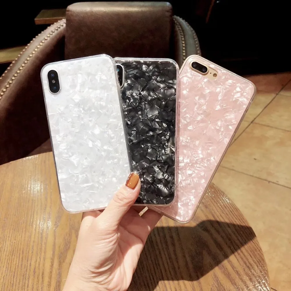 

Glitter Phone Cases For iPhone 6 S Case Dream Shell Pattern Soft TPU Silicone Back Cover For iPhone X 7 8 6 6S Plus Case Capa