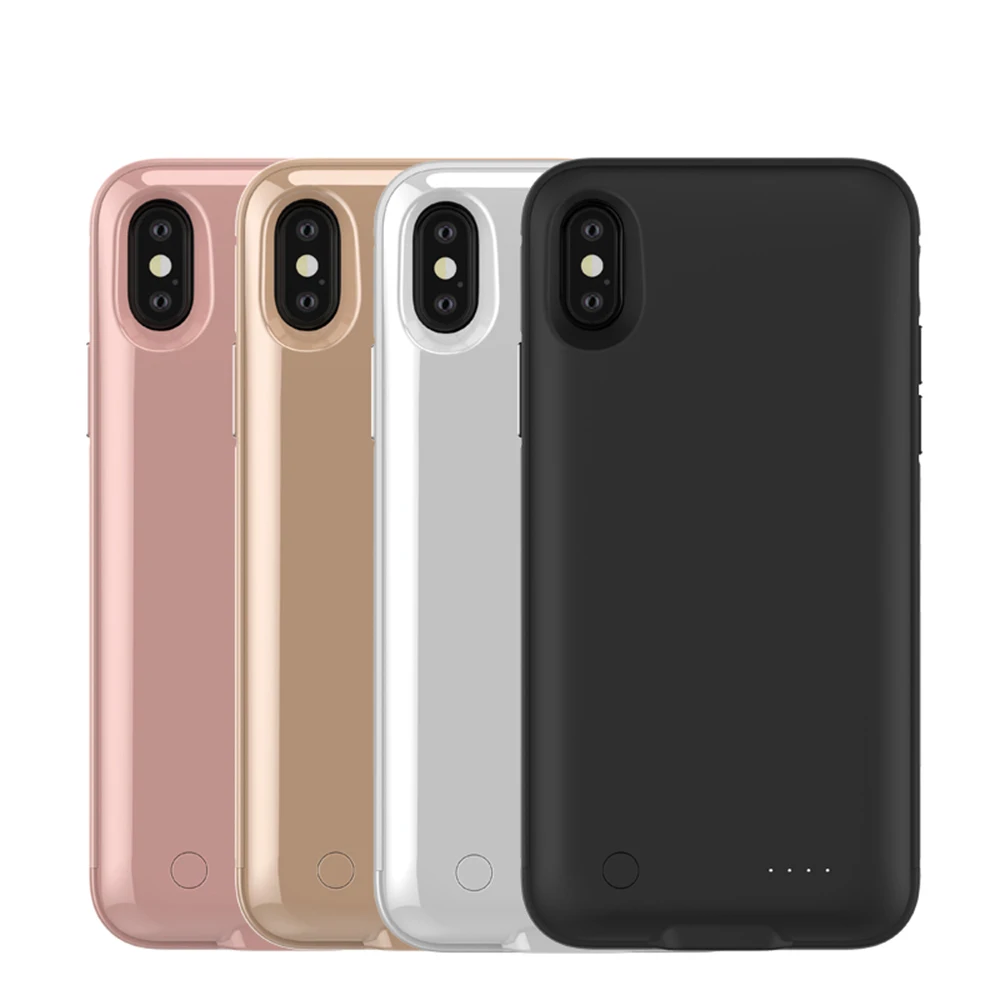 

5000mAh Phone External Battery For iPhone X External USB Port Power Bank Charger Pack Backup Battery Case