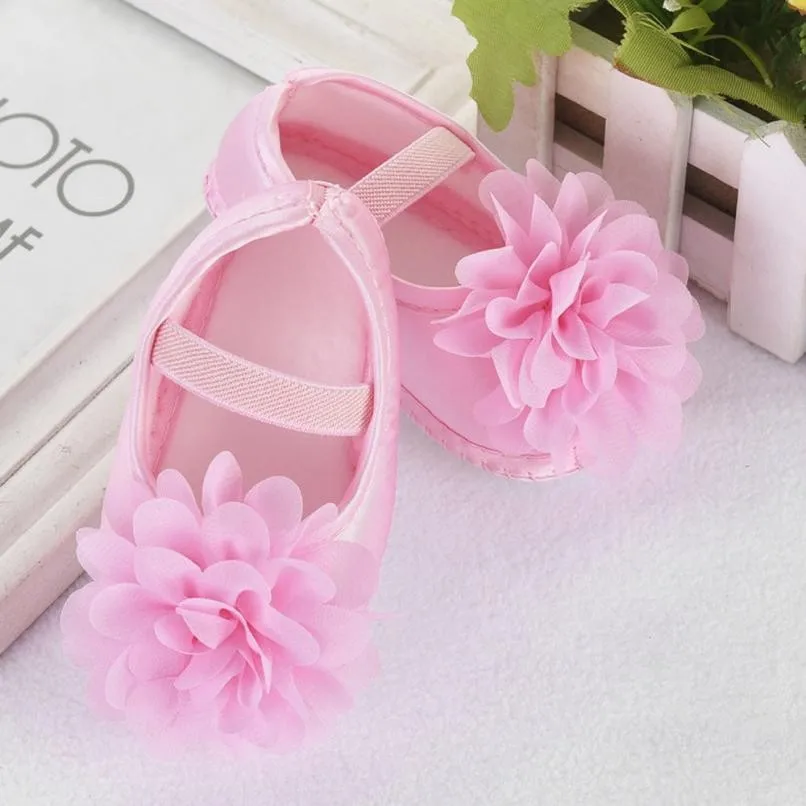 Модная удобная одежда для маленьких девочек; Шифоновый Цветок круглая резинка; прогулочная обувь для новорожденных; сандалии с цветами;# Y1