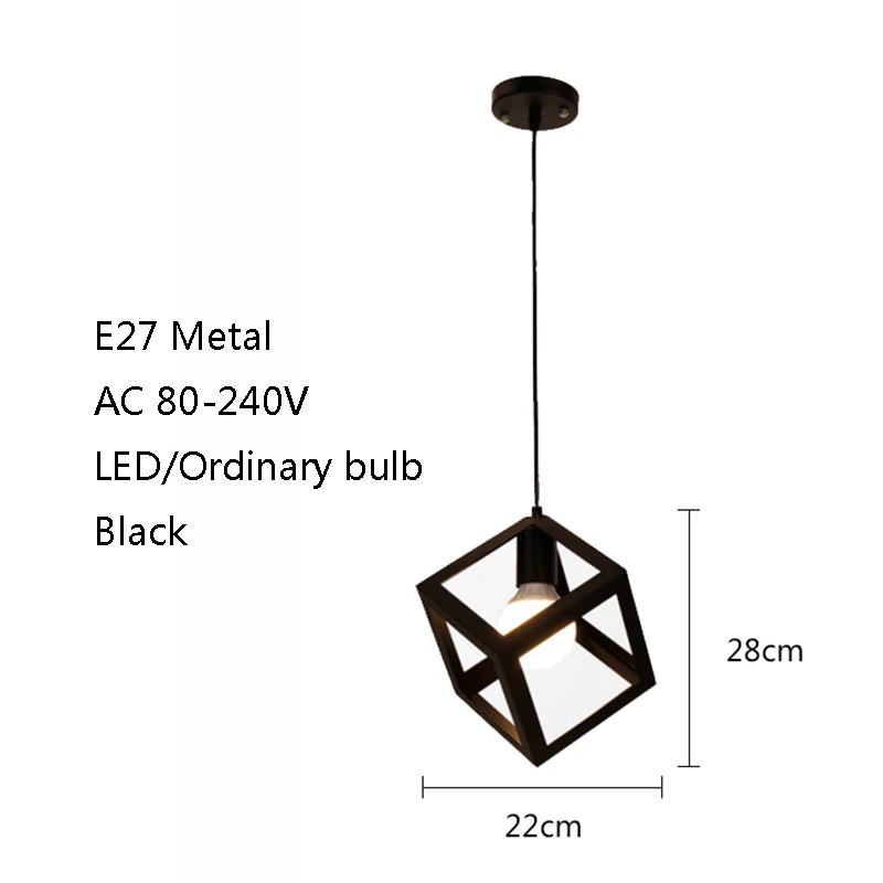 Лофт промышленный стиль железные подвесные светильники E27 светодиодный подвесной светильник для кухни гостиной Кабинета спальни прохода ресторана кафе магазина
