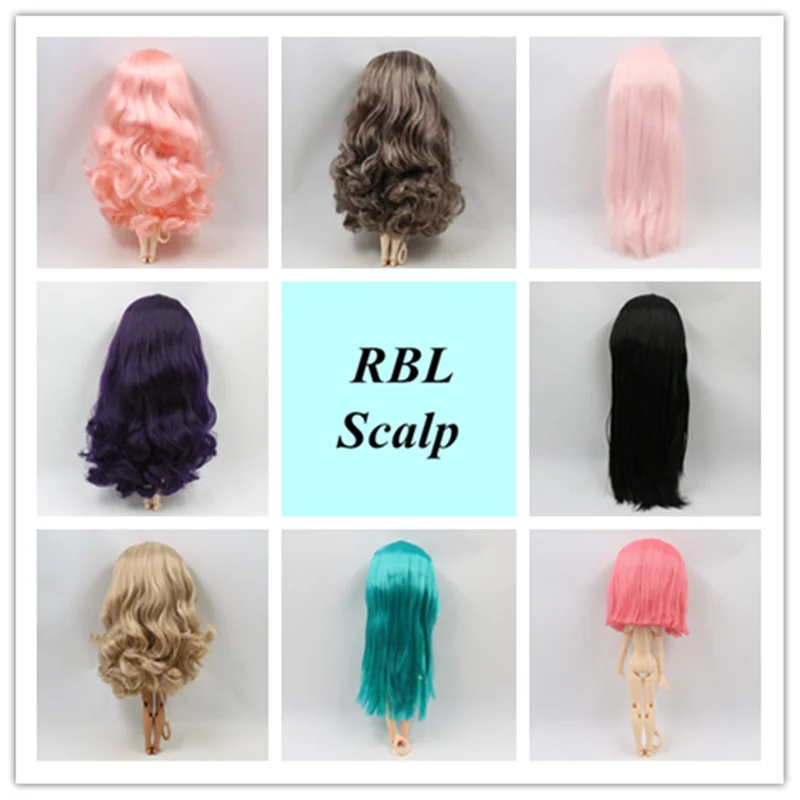 RBL Scalp 1/6 Blyth кукольные парики, включая жесткий эндоконский купол с взрыва/без челки мягкие и высококачественные волосы