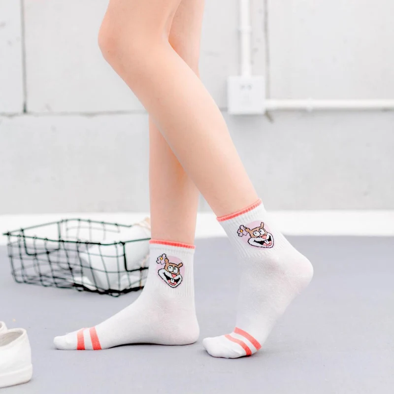Модные милые короткие носки женские Харадзюку с милым рисунком, короткие носки хипстерские забавные женские носки до лодыжки для катания на коньках