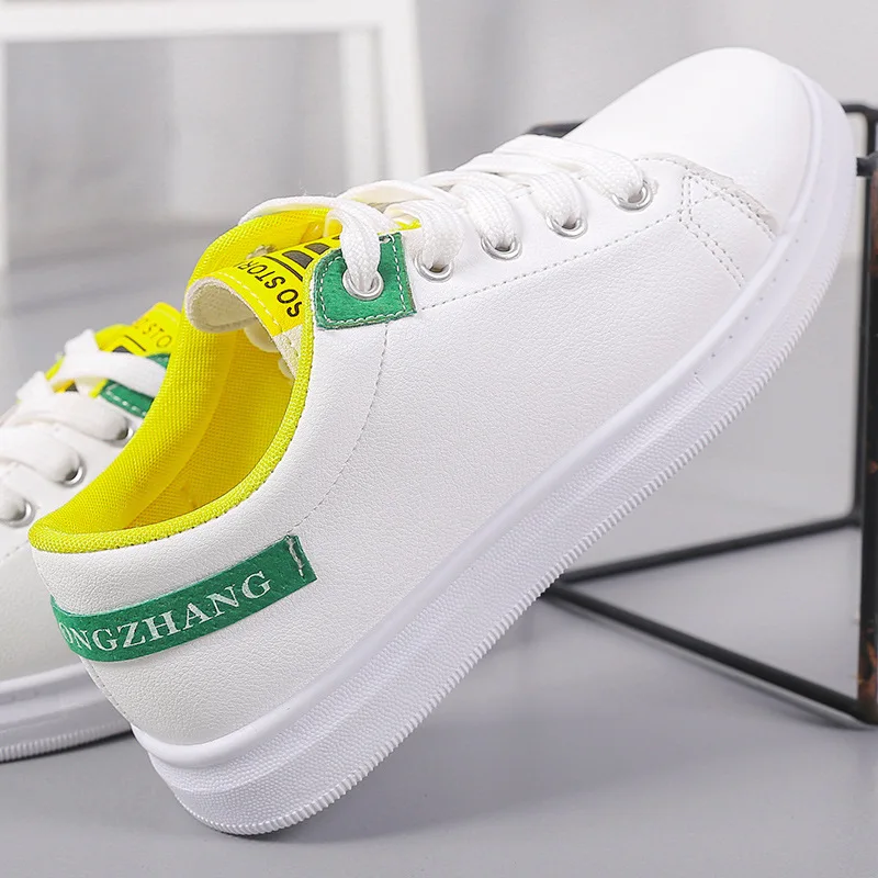 

FEERIJT Women Fashion Sneakers 2018 White Casual Platform Shoes Women Vulcanized Shoes Female Lace Up Women Sneakers Shoes