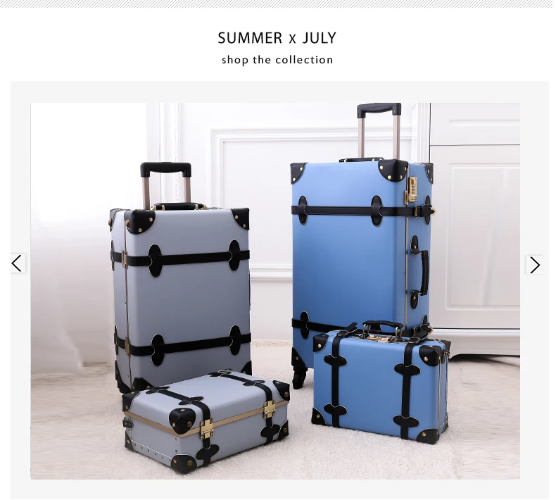 2018 багаж ретро сплошной прокатки spinner pu Материал чемодан 4 колеса бесшумный чемодан случае Высокое качество Бесплатная доставка