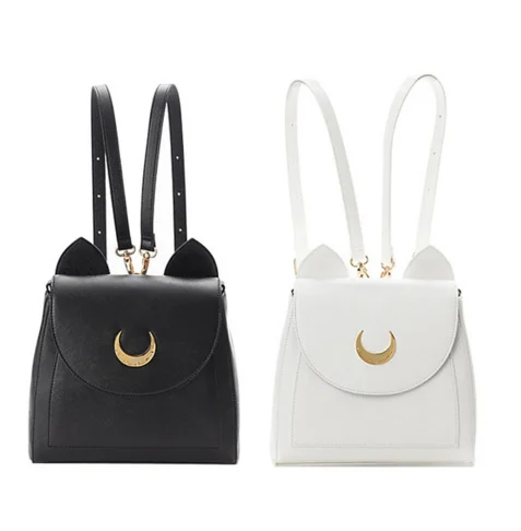 Sailor moon PU Laura cat moon backpack women young girl school bag cute