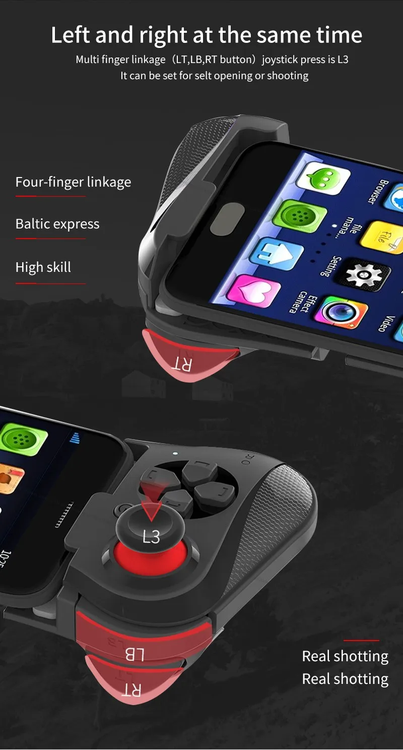 Mocute 058 pad inalmbrico bluetooth-джойстик Android VR telescpica juego контроллер геймпад для iPhone PUBG mvil Joypad