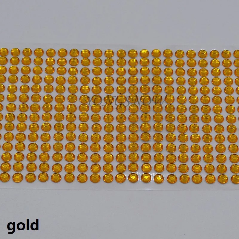 504 шт./лот 6 мм акриловые горный хрусталь Стикеры Кристалл полосы круглый камень для телефона Тетрадь автомобиля Книги по искусству наклейки Красота DIY Декор 6z - Цвет: gold
