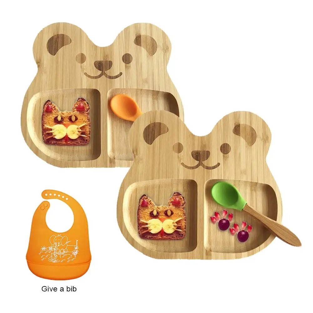 

Suction Cup Bamboo With Silicone Suction Cup Salad Plate Bowl Spoon Set Kitchen Utensils Restaurant Supplies