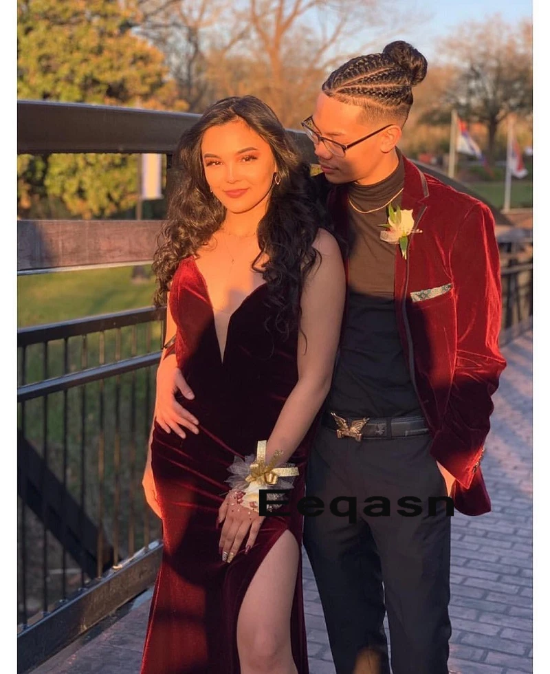 Gaun Prom Putri Duyung Warna Merah 