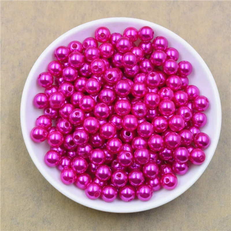 Loose Pearl Beads 4 6 8 10 12MM Hole ABS Imitation Simulated-pearl Round For DIY Jewelry Making