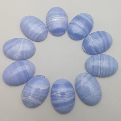Contas de Pedra Pcs para Jóias Atacado Moda Milímetros Listrado Azul Encantos Oval Cab Cabochon 20 Acessórios Livre Grátis 25×18