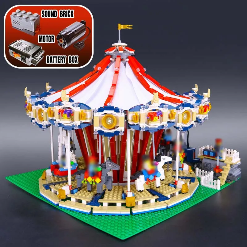 

Lepin 15013 3263PcsCity Sreet set Carousel Model Building Kits Blocks Toy Compatible 10196 with Funny Children Educational Gift