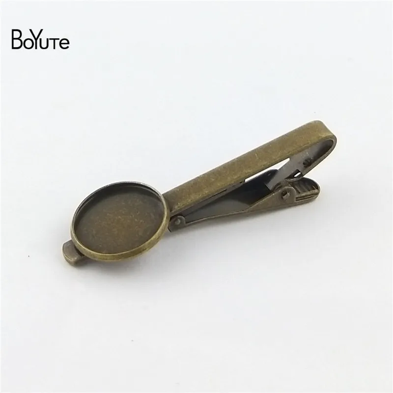 BoYuTe 10Pcs 7 Colors Plated Round 16MM 18MM 20MM Cabochon Base Diy Tie Clip Blank Tray Bezel Men`s Clothing Accessories (15)