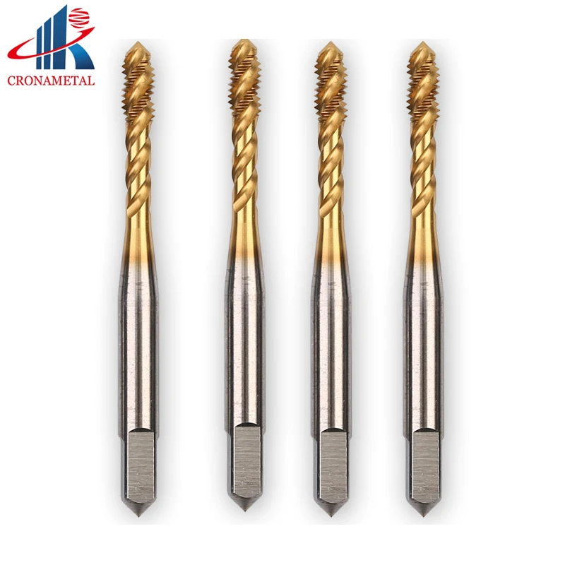 

CRONAMETAL Thread Tap Drill Spiral Fluted Machine Screw Tap TIN Coating tap M2 M2.2 M2.3 M2.5 M2.6 M3 M3.5 M4 M4.5 M5 M5.5 M6