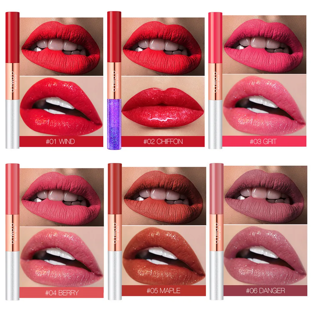 

Double-end Lasting lipsticks for women Pearl Polarize Light And Matte Waterproof Lip Lipstick Makeup Lip Gloss Online star item