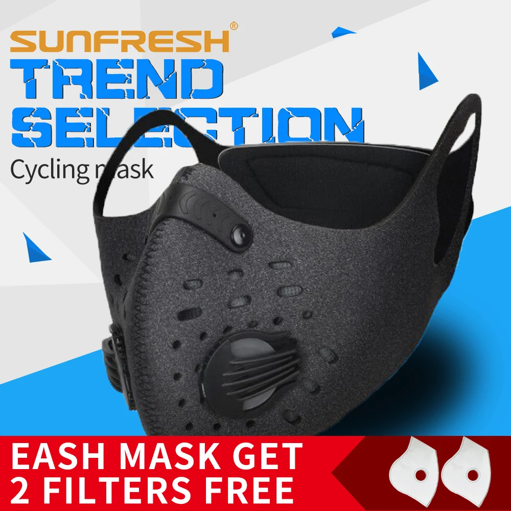 

face Anti Dust Pollution Mask Activated Carbon Dustproof Cycling Mask N99 Filters Neoprene Air Pollution mouth Mask face Cover