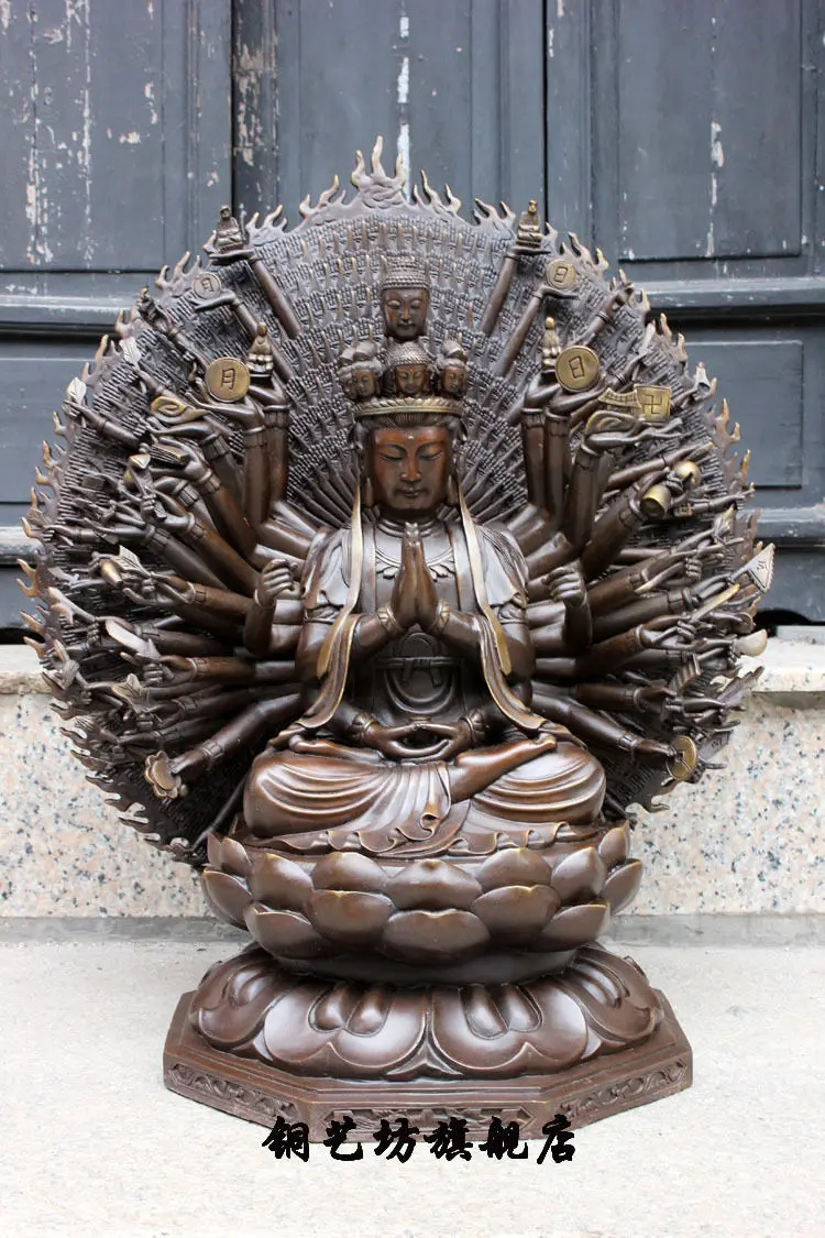 

24'' China Tibet Thousand Hands Kwan-yin Avalokitesvara Buddha Bronze Statue #1 QQ EW