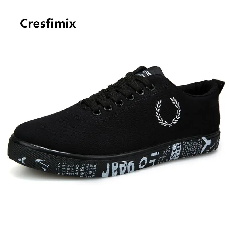 Cresfimix zapatos hombre; Мужская модная удобная парусиновая обувь черного и золотого цвета; Мужская обувь высокого качества; сезон весна-осень; c3083