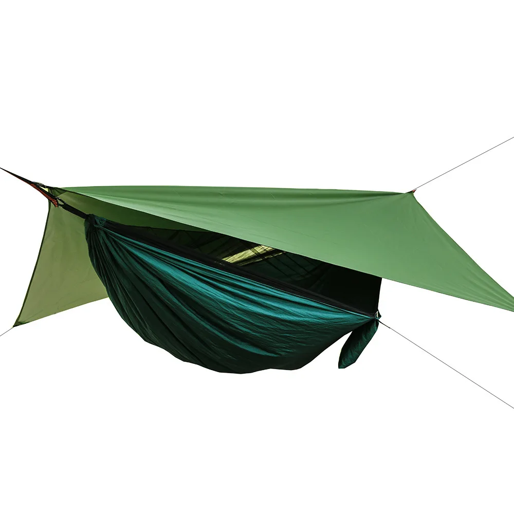 

Wholesale Cheap Outdoor Waterproof Nylon Camping Hanging Tent Swing Bed Hammock With Mosquito Net and Rain Fly Cover