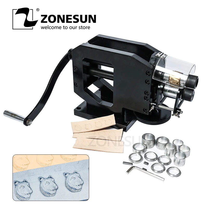 ZONESUN Leather Stamping Machine Cold Pressing Machine Embossing Repeating Pattern For Leather