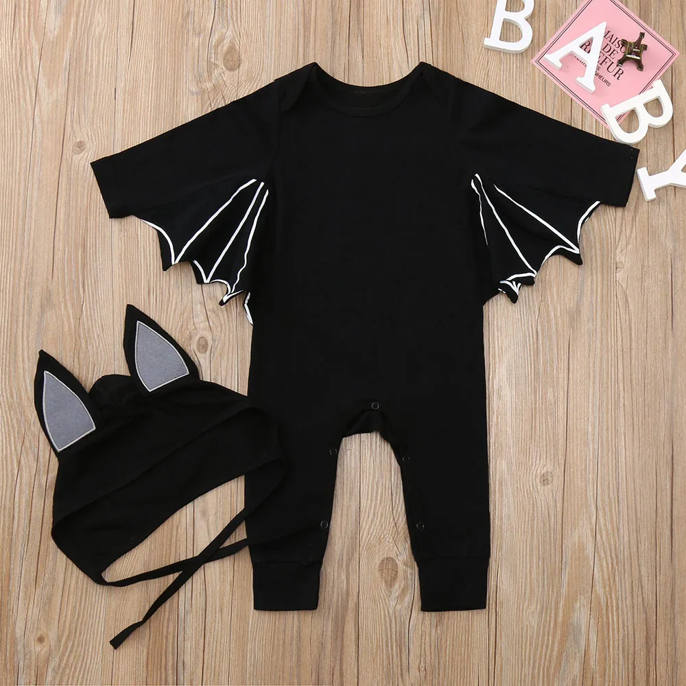 3 6 9 12 18 24 Month Baby Boy Clothes Cute Baby Romper Halloween Infant  Girls Jumpsuit Halloween Party Skull Bat Cosplay Costume - AliExpress