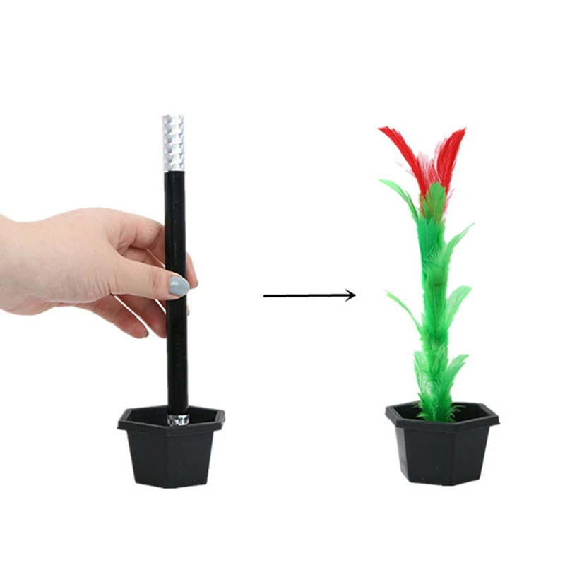

Magic Tricks Stick Change Flower Pot Flower Novel Close Up Magic Easy To Do for Professional Magician Stage Magic Funny Gimmick