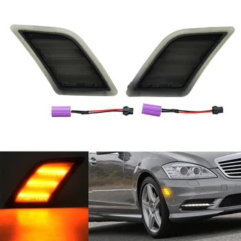 

2x Smoked Amber LED Side Marker Light For 08-12 Mercedes W204 C300 C350 C63 AMG