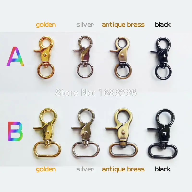 

2pcs Metal Swivel Spring Keyring Leather Satchel Bag Belt Strap Dog Chain Clasp Buckle Snap Clip Clamps Trigger Craft DIY