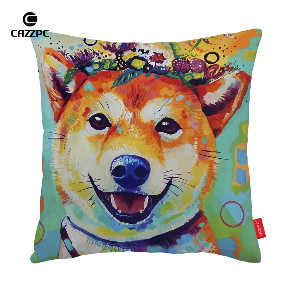 

Watercolor Colorful Akita Dog Monkey Turtles Cat Print Decorative Pillowcase Cushion Covers Sofa Chair Home Decor Wholesale