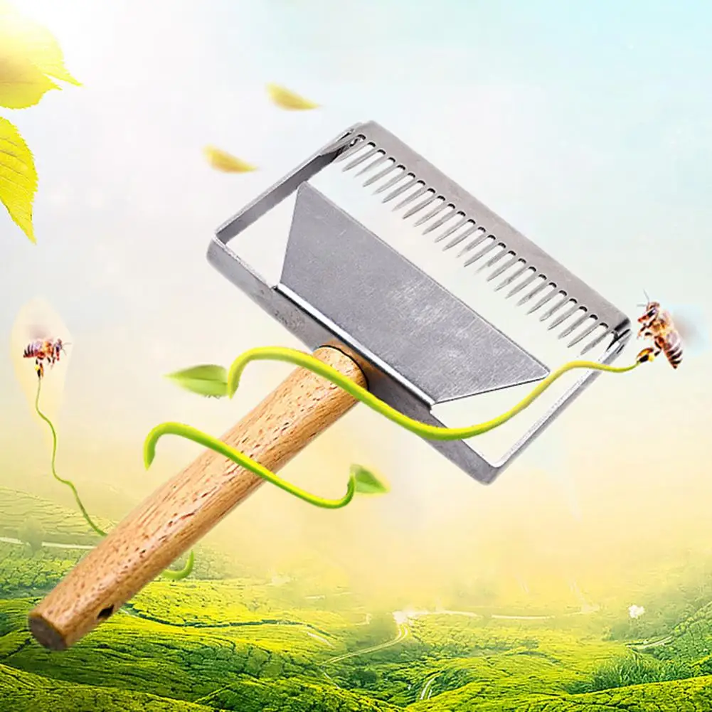

Wooden Handle Honeycomb Honey Uncapping Fork Scraper Shovel Beekeeping Equipment Hot