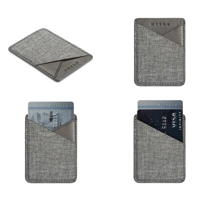 

Slim Canvas Mobile Phone Wallet Credit ID Card Holder Adhesive Pocket Sticker