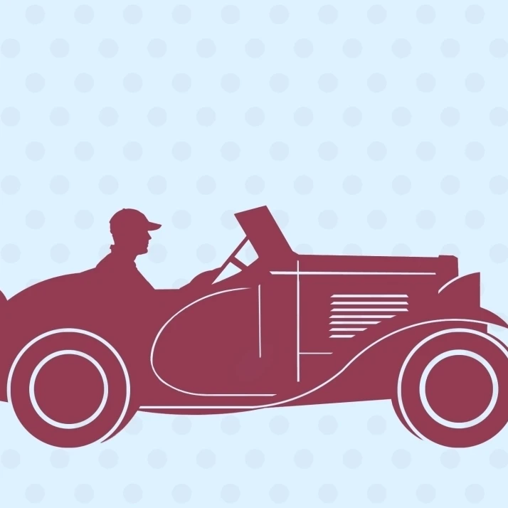 Maroon Sportscar On Blue Background Poster Print By <ALIMT >&reg;</ALIMT> Mary Evans Picture Library (24 X 18)