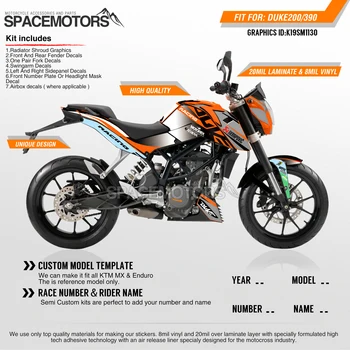 

MotoSpace Customized Team Graphics Backgrounds Decals 3M Custom Stickers For KTM DUKE 390 2011-2016 2017-2019 130