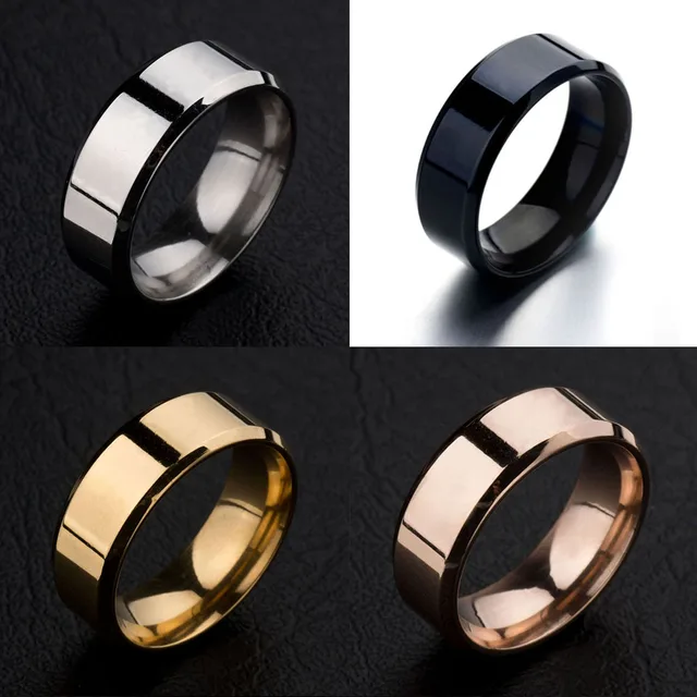 New 4 Colors Black Gold Silver Red Stainless Steel Male Ring Fashion Jewelry Acc New 4 Colors Black Gold Silver Red Stainless Steel Male Ring Fashion Jewelry Acc
