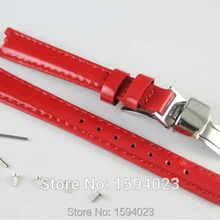 12 мм(buckle10mm) t094210a высокое качество серебряной пряжкой+ красный Пояса из натуральной кожи слой краски Смотреть Группы ремешок для t094