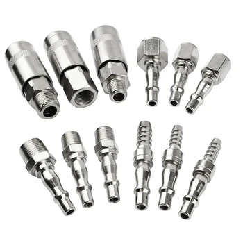 

New 12pcs Air Line Hose Compressor Fitting Connector Quick Release Set 1/4 3/8 BSP AT360