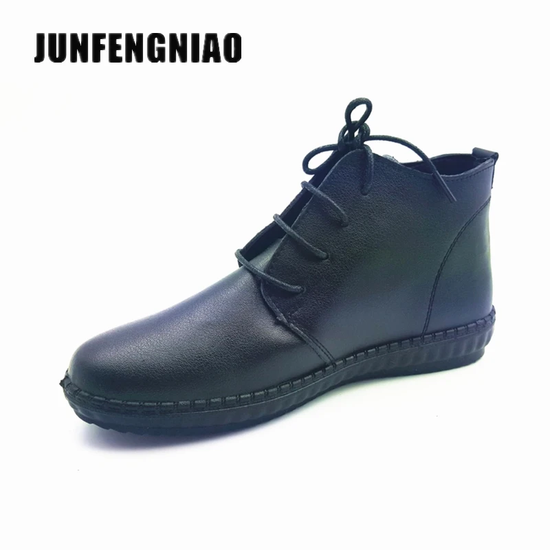 JUNFENGNIAO/женские туфли оксфорды на плоской подошве со шнуровкой повседневная
