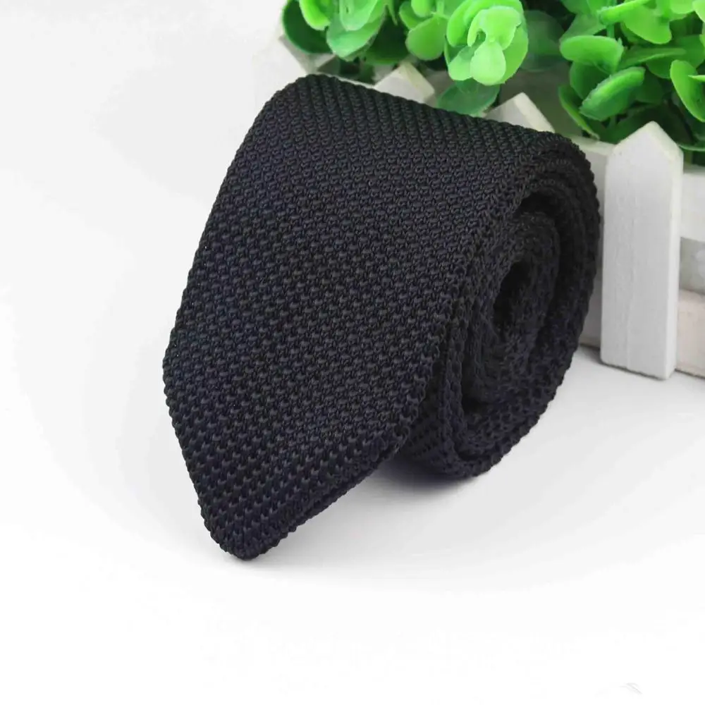 22 Стиль, модный мужской однотонный цветной галстук, вязаный галстук, обычный тонкий классический тканый галстук, узкие галстуки - Цвет: 22