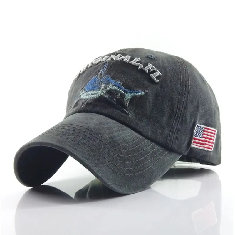 جديد غسلها القطن القرش قبعة الجولف جاهزة كاب snapback قبعة قابل للتعديل حجم gorras عارضة casquette التطريز إلكتروني الرجعية كاب