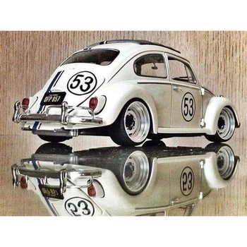 

DIY 5D Square Diamond Painting Cross Stitch,"white VW car",full square,auto car,full round diamond embroidery D1653